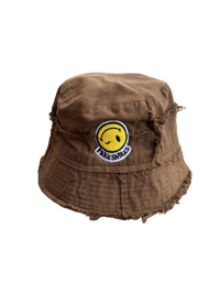 Brown distressed bucket hat 