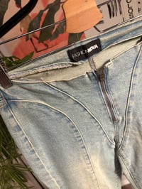 Image 2 of Fashion Nova zipper denim flare 