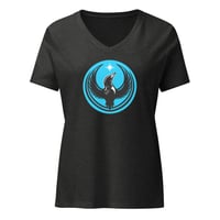 Image 3 of Women’s relaxed v-neck t-shirt - Rebel Loon Blue