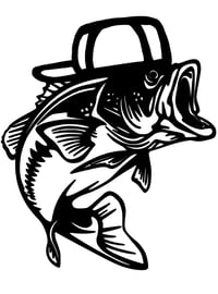 Image 1 of Bass with Hat Decal