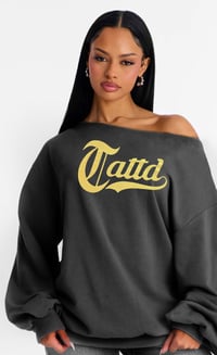 60% Off!!! 24K GOLD OFF SHOULDER SWEATER!!! CHARCOAL 🩶💛