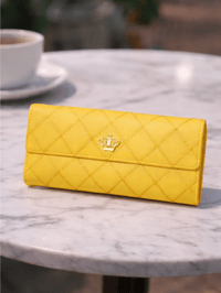 Image 1 of Yellow Quilted Fashion Wallet