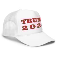 Image 2 of Trump 2024 White and Red - Foam trucker hat from PatriotsCo.com