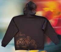 Image 3 of “WILD CHILD” CUSTOM ONE OF A KIND BLEACH PAINTED ZIP UP HOODIE LARGE
