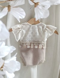 Image 1 of Newborn bodysuit for photo shoots | Felice | neutral beige