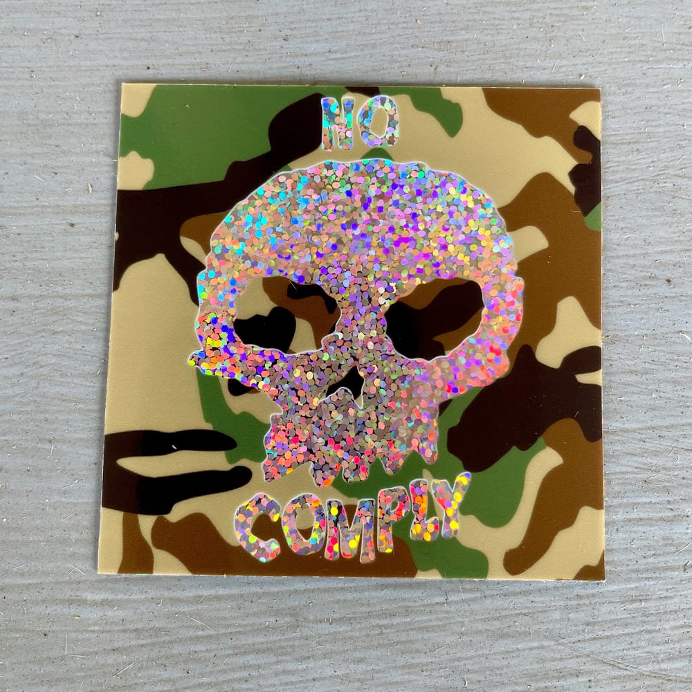 Glitter No Comply Sticker