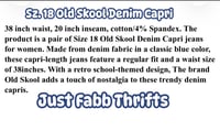 Image 4 of NWT Sz 18 Old Skool Denim Capri #898*1.9