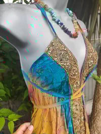 Image 8 of Mykonos Turquoise and blue tie dye jewelled jumpsuit