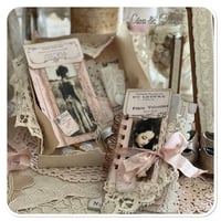 Image 6 of Junk Journal lace samples spool book full of vintage French lace samples