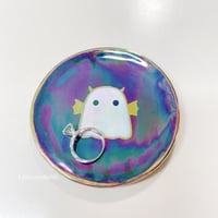 Image 5 of Blue Ghost Trinket Dish With Rainbow Effect (3.5 Inches Diameter)