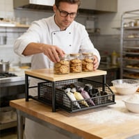 Image 9 of Kitchen Countertop Organiser Multi-Use Shelf for Microwave Spices Coffee Machine & Printer 