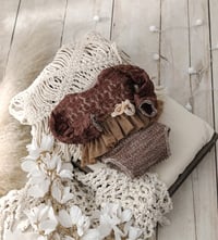 Image 1 of Photo prop | Boho newborn girl bodysuit for photoshoot | Lara | brown