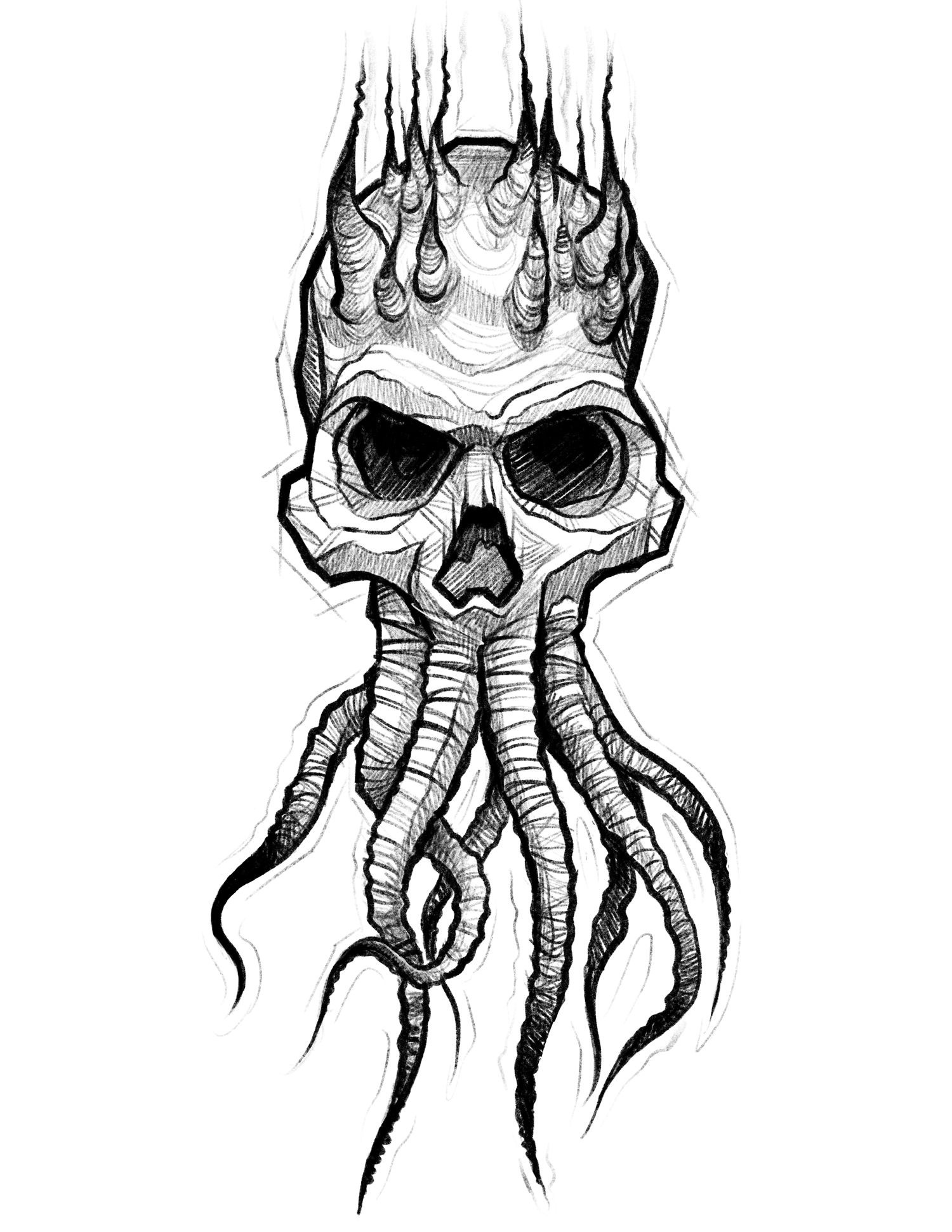 Kraken Skull (sketch style) - $150 flat rate special