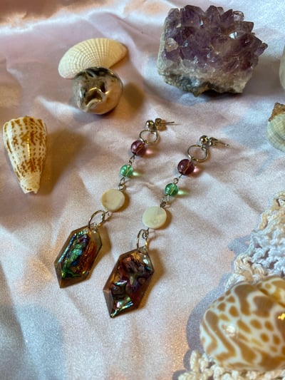 Image of Abalone Seashell Drop Earrings