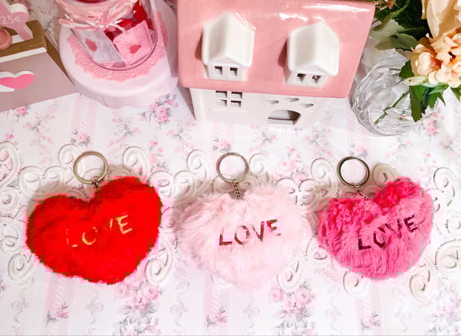 Plush Heart Keychain