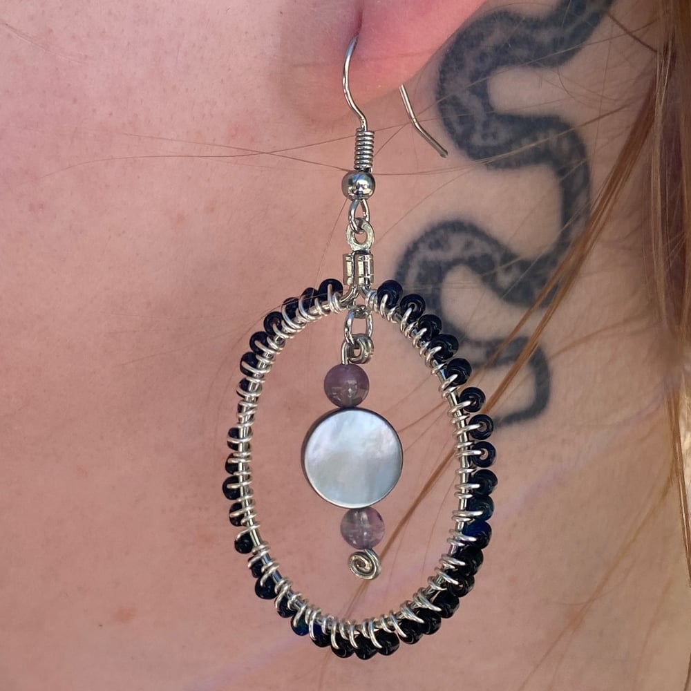 Image of midnight sea earrings