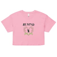 Image 2 of Be Kind Black Bunny Lily Of Valley Crop Top, Cute Bunny Crop Top