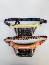 Image 1 of Clear leopard print vinyl fanny pack: Orange & Yellow