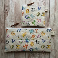 Image 1 of “Animal ABC’s” Small OR Mini Quilted Zipper Bag