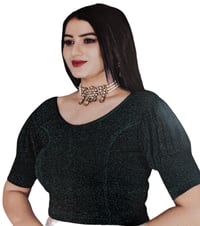 Image 2 of Puff Shimmer_Premium Quality Shimmery Stretchable Puff Sleeves Blouse 