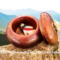 Image 2 of Reddish/Orange Round Prayer/Trinket Box