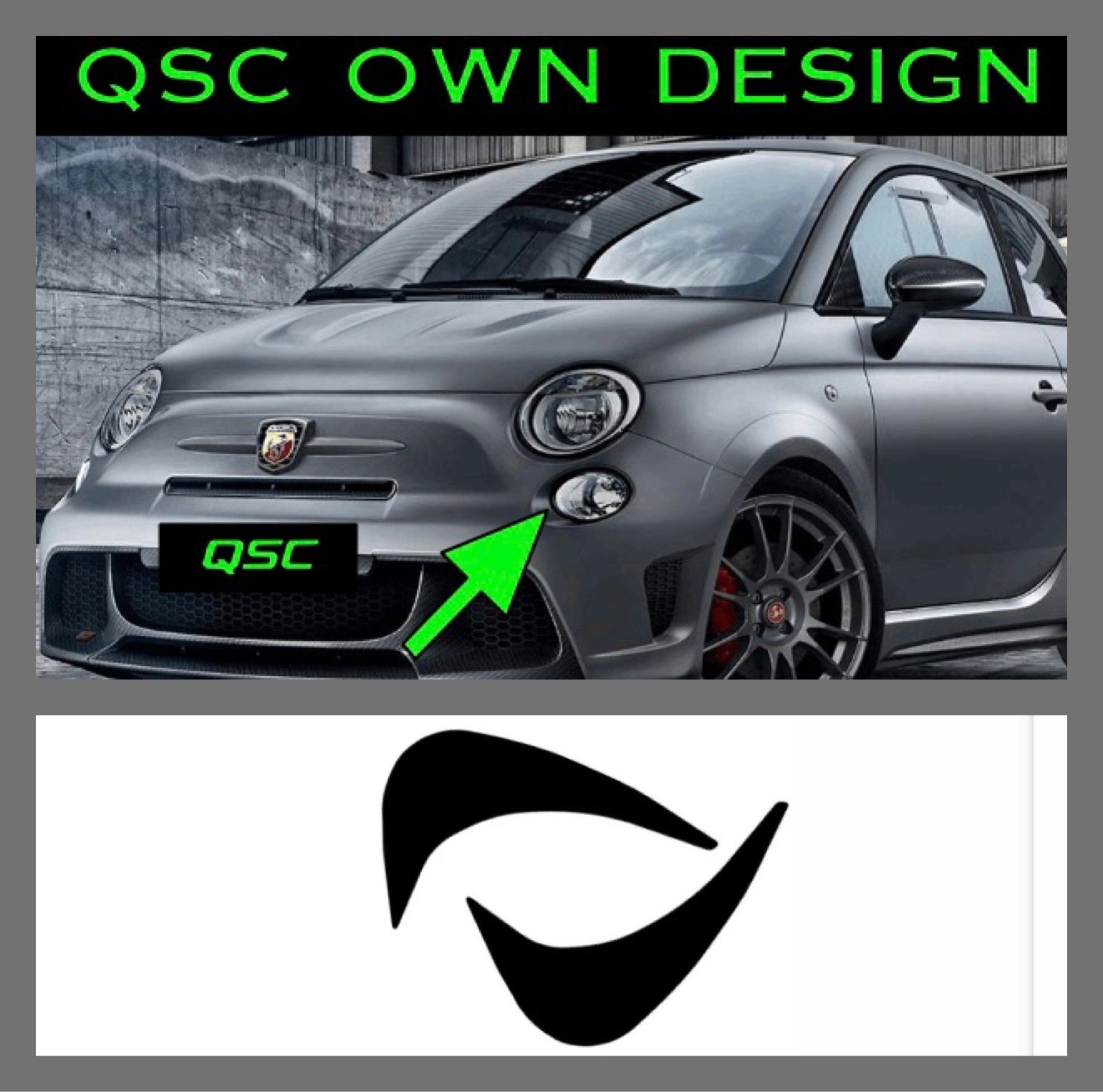 Kit 2 Adhésifs 500 Abarth Arrangement Corse - 200x52 Mm - Stickers Autocollants
