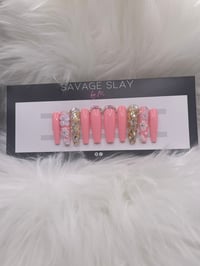 Image 1 of BABY PINK ROSE NAILS (MADE TO ORDER)