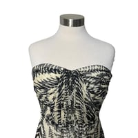 Image 2 of Strapless Silk Boho Print Maxi Dress