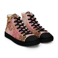 Image 17 of Pastel Pink Tattered Texture Gold Goth Lolita Baroque Inspired Women’s high top canvas shoes