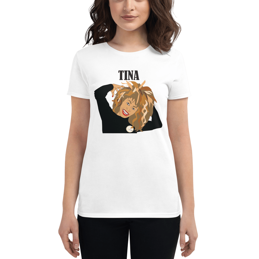 Image of Tina Turner Illustration on women's short sleeve t-shirt