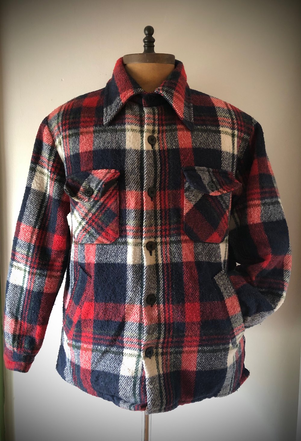 Upcycled “Brutus the Buckeye” quilted flannel jacket