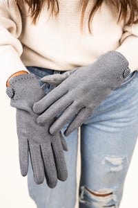 Houndstooth Smart Gloves-Grey