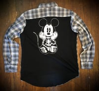 Upcycled Mickey Skeleton t-shirt flannel