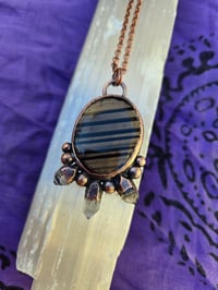 Image 2 of Electroformed Midnight stone and Herkimer Diamond necklace