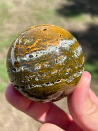 Image 4 of Ocean Jasper Laced With Druzy Quartz Sphere #2833