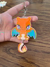 Image 2 of Fire Lizard Resin Keychain