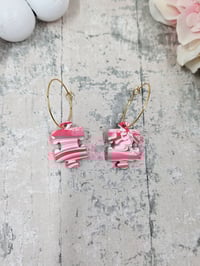 Image 3 of Pink Marble Puzzle Piece Earrings