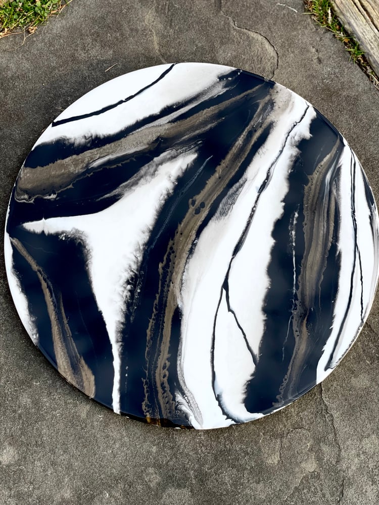 Image of 22” Black & Gold Abstract 