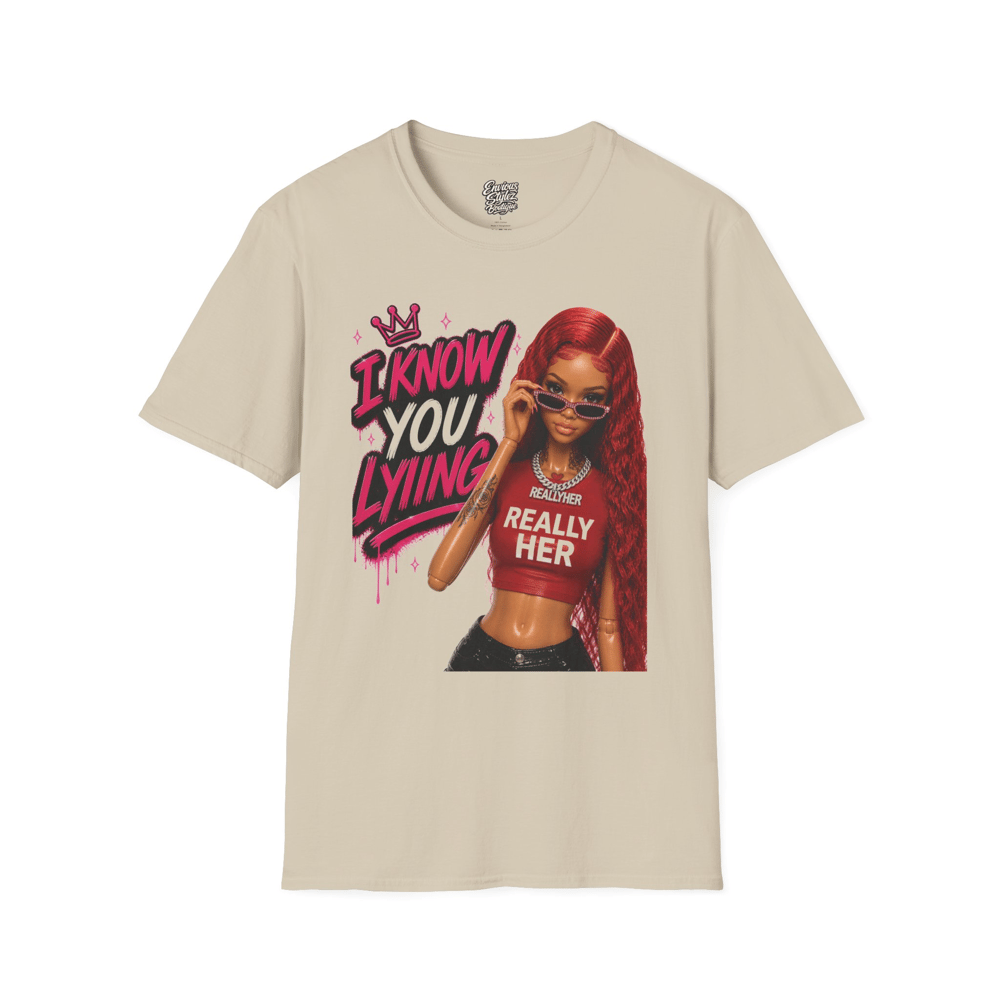 Image of Graphic T-Shirt “I Know You Lying” Girl Illustration Tee