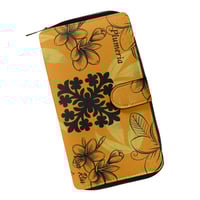 Image 2 of Women's Hawaiian Plumeria Print Flap Wallet 