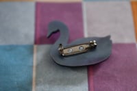 Image 6 of Black swan mini brooch