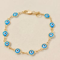 Image 2 of Light Blue Evil Eye Bracelet 