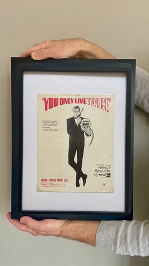 Image of You Only Live Twice, James Bond film, framed 1967 vintage sheet music