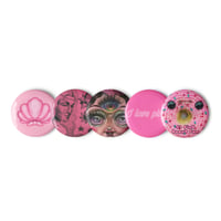 Pink Pink Pink v.1 Set of pin buttons by Zoya Marie