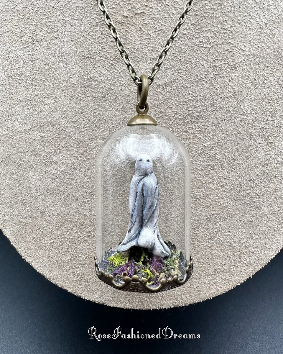 No Feet Ghost Glass Dome Necklace