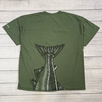 Image 2 of Vintage Alaska Trout Front & Back Green Tee - XXL