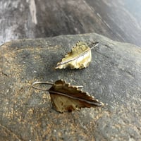 Image 5 of Birch Leaf Hook Earrings