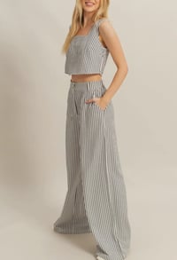 Image 1 of striped pants set