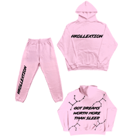 Image 1 of Dreams Sweatsuit - Light Pink W/Black