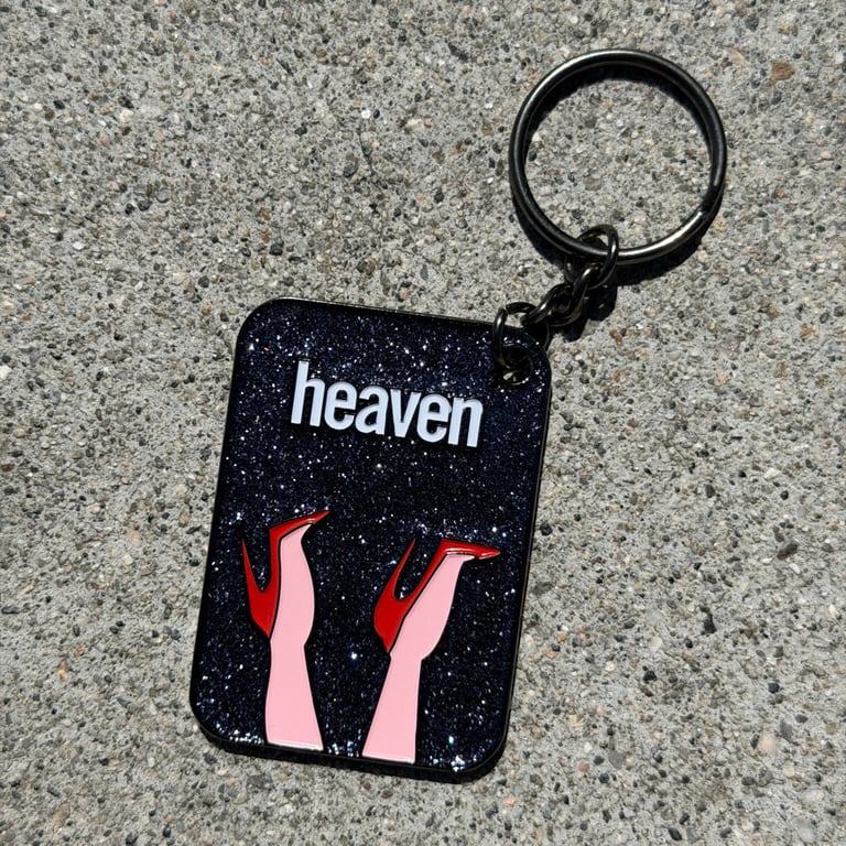 Heaven Glitter Enamel 3D Keychain by Katie Skelly